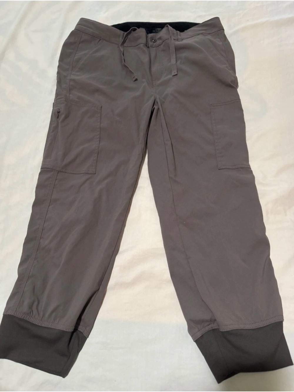 Prana Halle Jogger Women's 14 Gray Drawstring Button pants